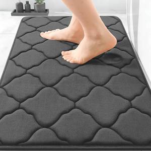 lot 452025 image: OLANLY Memory Foam Bath Mat Rug 30x20, Ultra Soft Non Slip and Absorbent Bathroom Rug, Machine Wash Dry, Comfortable, Thick Bath Rug Carpet for Bathroom Floor, Tub and Shower, Black