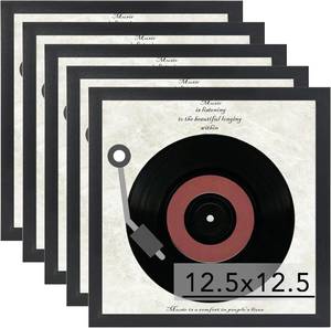 lot 452034 image: JCJMY Vinyl Frame Record Frames for the Wall Display Album Covers, Wood 12.5x12.5 Frames Black for 12x12 Inch Lp Vinyl Record with Cover, Black, 5 Packs