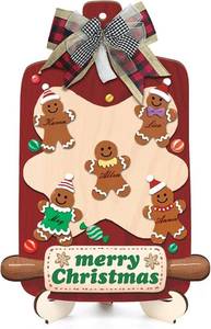 lot 452035 image: Ausril 3D Gingerbread Man Sign,Personalized Family Christmas Ornaments,DIY Family Custom Name Sign Chrisrmas Gift,Gift for Xmas,Baking Cookies Gingerbread Xmas Present for Grandkids Home Living Room