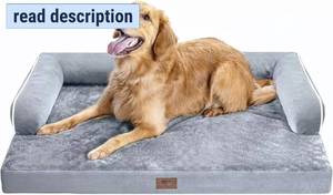 lot 152005 image: Large Dog Bed Orthopedic Washable - Beds Bolster - Medium XL XLarge Big Dogs - Memory Foam Couch Sofa - Waterproof with Removable Cover