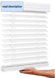 lot 251491 image: Lotus & Windoware Cordless, 2 Inch Faux Wood Blind, 22.5 Wide x 60 Long, Window Blinds, Blinds & Shades, Blinds for Indoor Windows, Smooth, Bright White - 22.5 x 60,Bright White