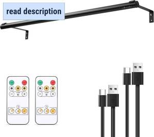 lot 351650 image: Battery Operated Wireless Picture Light RechargeablePlugged in 31.5inch Painting Display Light,Remote Control Wall Lights with Three Modes and Timing for Art Frame (Black)