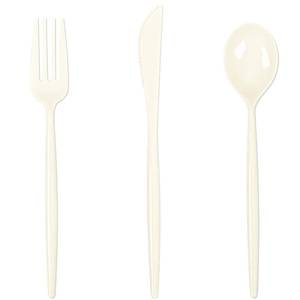 lot 7784 image: Supernal 180pcs Plastic Silverware Heavy Duty Ivory Plastic Utensils Cutlery Disposable Beige Party Silverware Include 60 Forks,60 Knvies,60 Spoons Disposable Cutlery for Party,Wedding,New Year - Retail $30