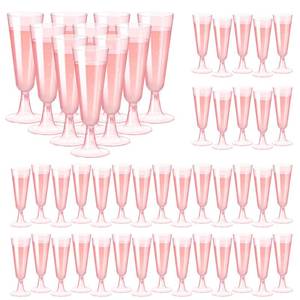 lot 7811 image: SUREHOME Pink Champagne Flutes Plastic Champagne Glasses Disposable Mimosa Glasses 40 Pack 5 Oz Acrylic Stemware Cocktail Cups Bulk for Valentines Wedding Toasting Engagement Party Supplies - Retail $20