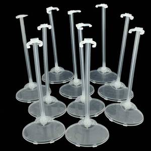 lot 7828 image: Qlychee 10pcs Transparent Stand Support for Dolls Mini Display Holder - Retail $7