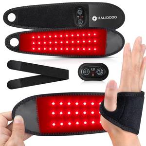 lot 7829 image: Red Light Therapy for Hand Wrist with Heat & Massage, 3000mAh Controller Infrared Light with 108 Beads Wrist Brace & Hands Wrap Pad for Knee Ankle Foot Joint - Retail $192