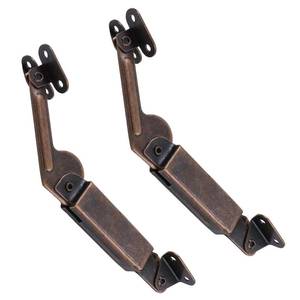 lot 7838 image: T Tulead Spring Lid Support Left Right Lid Support Down Hinge Red Bronze Iron Support Box Cabinet Hardware Pack of 2 with Mounting Screws - Retail $13