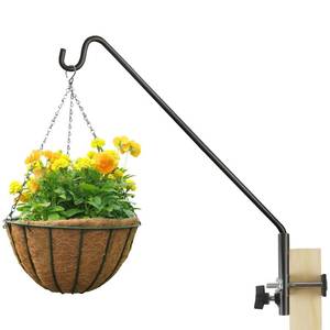 lot 7842 image: ERYTLLY Extended Rail Hook Fence Deck Heavy Duty Bird Feeder Hook 360 Degree Rotary and Length Adjustable Plant Bracket for Bird Feeders, Planters, Suet Baskets, Lanterns, Wind Chimes and More - Retail $23