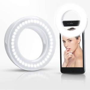 lot 7863 image: XINBAOHONG Selfie Ring Light Rechargeable Portable Clip-on Selfie Fill Light with 40 LED for Smart Phone Photography, Camera Video, Girl - Retail $14