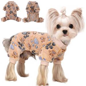 lot 7865 image: Dog Sweaters for Small Dogs Winter Pet Clothes Puppy Clothes Boy Girl Fleece Small Dog Pajamas Jumpsuits Doggie Outfits for Chihuahua Yorkie Cat Apparel - Retail $13