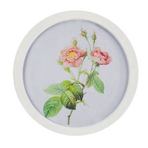 lot 7867 image: Levoberg Round Photo Frame Wooden Wall Mounted Stylish Picture Frame Home Decor White 7 inch - Retail $10