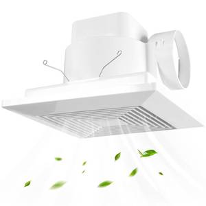 TASSSAAA 8 Inch Bathroom Exhaust Fan, Square 110 CFM 1.0 Sones Ultra Quiet Bathroom Vent Fan with DC Motor Full ABS Cover for 8.07 Ceiling Opening Mount Bath & Laundry, 110V-220V