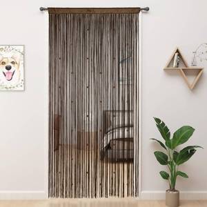 lot 7885 image: YIIBAII Beaded Curtain Beaded Curtains for Doorways Crystals Suitable for Interior Hanging Decoration and Partitions Closet Curtains (39x79, Coffee) - Retail $14