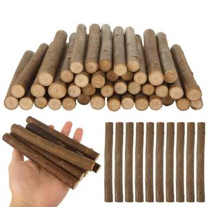 lot 7886 image: DIRBUY 100 Pack 6 inch Wood Sticks - Wooden Sticks for Crafts - 0.4-0.6 Inch in Diameter Natural Twigs Sticks for DIY Rustic Home Decor School Projects - Retail $20