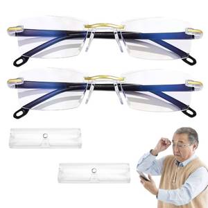 lot 7892 image: 2pk Auto Focus Glasses Anti-Blue Light Automatic Zoom Reading Intelligent Presbyopia Glass Self Adjusting Presbyopia Glass For Men Women