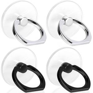 lot 7894 image: Jsoerpay Cell Phone Ring Holder, Transparent 360°Rotation Finger Ring for Phone, Clear Phone Ring Finger Kickstand Compatible with Most of Phones, Tablet and Case, (2 Silver2 Black) - Retail $7