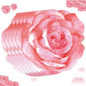 lot 7898 image: Teling 50 Pcs Pink Floral Paper Placemats 13 Inch Disposable Flower Placemats Bulk for Galentine Wedding Tea Birthday Bridal Baby Shower Party Supplies Dining Table Setting Decoration - Retail $10