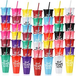 lot 7900 image: Nuenen 50 Pcs Employee Appreciation Tumbler with Straw and Lid Bulk 24oz Thank You Cup Gift Plastic Inspirational Travel Cups for Teacher Coworker Friend Volunteer(Simple Style) - Retail $48