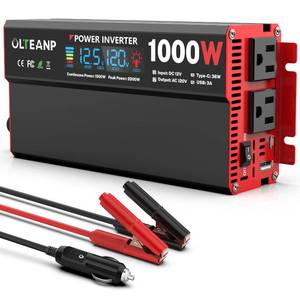 OLTEANP 1000 Watt Power Inverter 12V DC to 110V/120V AC Car Inverter with LCD Screen Display, 2 AC Outlets, 36W Type-C Port, 5V/3A USB Port, Car Power Converter for Truck, Home, Vehicles, Laptop, Trip - Retail: $63