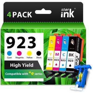 lot 7920 image: 923 Ink Cartridges Combo Pack High Yield Compatible for HP 923 Ink Cartridges 923XL Work for HP OfficeJet Pro 8130e 8135e 8139e 8138e 8120e 8122e 8124e Without Chip,4 Pack - Retail $3,110