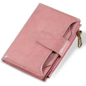 lot 7923 image: Airkit Small Wallet Women RFID Blocking Soft Leather Bifold Compact Card Holder Wallet for Women with Zipper Coin Pocket 4 ID Window - Retail $14