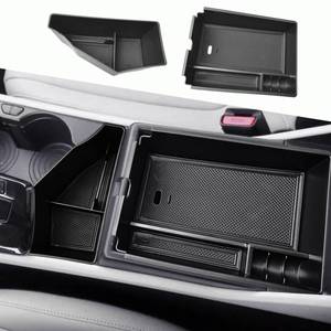 lot 7935 image: HGWEI 2 Pack Center Console Organizer Compatible with 2023-2026 Kia Sportage HybridPlug-in Hybrid Middle Armrest Storage Box Insert Tray Accessories (Edition with Electronic Transmission ONLY), Black - Retail $17
