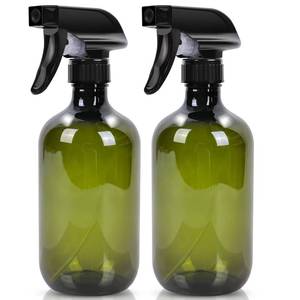 lot 7942 image: Calvalor Cleaning Spray Bottles for Plants Misters Inside, 2 Pack 16.9 oz Squirt, Water Spray Bottle Mist Sprayer, No Leak Hair Mister Empty Adjustable Nozzle (Green) - Retail $9