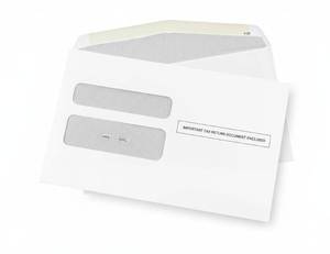 lot 7946 image: 50 W2 Envelopes, Designed for W2 2-Up Tax Forms, Form QuickBooks Desktop and Other Tax Software, 5 58 x 9, Gum Seal Double Window Security W2 Envelopes, 50 Pack - Retail $25