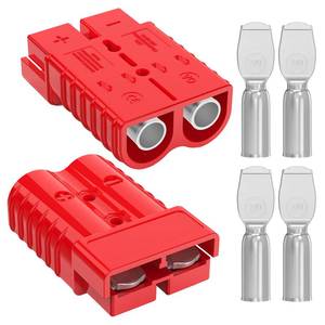 lot 7949 image: Hilictokt Anderson Connector, 350AMP Battery Quick Connect Anderson Plug 20 AWG 12V-36V Winch Wiring Kit for Winch, RV, Truck & Marine Applications (2 Pack) -Red - Retail $20