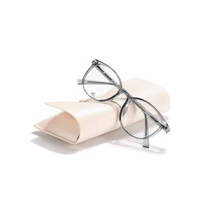 lot 7958 image: FONHCOO Blue Light Blocking Glasses Women Men Computer Eyeglasses,TR90 Fashion Round Transparent Anti Blue Light Glasses with Anti Eyestrain & UV Glare for Gaming & Reading (Smoke Grey) - Retail $14