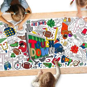 lot 7974 image: Gatherfun Football Party Giant Coloring Poster - 31.5X 72 Inches - Versatile Classroom Wall D�cor & Football Birthday Decorations-Poster or Table Cover for School Parties and Special Events - Retail $8