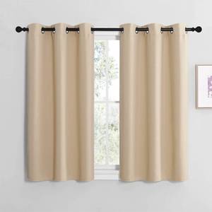 lot 7980 image: NICETOWN Room Darkening Curtain Panels for Cafe, Thermal Insulated Grommet Room Darkening DraperiesDrapes for Window (Biscotti Beige, 2 Panels, W42 x L40 -inch) - Retail $26