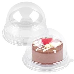 lot 7982 image: TOFLEN Mini Dessert Containers with Dome Lids, 100Pcs Clear Plastic Individual Ore Cookie holder, Small Cake Box for Mini Cupcake, Cocoa Bomb, Strawberry, Cheesecake and Mooncake (Clear Base) - Retail $15