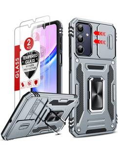 lot 7987 image: LeYi Compatible for Samsung Phone Case Galaxy A15 5G  A15 5G Screen Protector 2 Packs &amp Magnetic Kickstand, Dual Layer Cell Protective para Mobile Smart Telefono Galaxy A15 5G Phone Case Cute, Grey - Retail $10