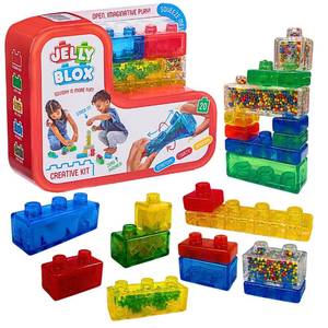 lot 7994 image: Goliath Jelly Blox Creative Kit  Includes 20 Blocks  Toddler & Preschool Building Blocks Kids Can Squeeze, Stretch, Squish  MESH ACCREDITED  Safety Tested & Ouch-Free  Sensory Play Toy Ages 2 - Retail $17