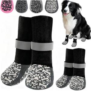 lot 8035 image: HeavenEye Anti Slip Dog Socks, Dog Paw Protectors Maximum Grip Prevent Licking Paws Slipping, Paw Protector for Hot & Cold Pavement Shoes Boots for Small Medium Large Senior Dogs(White Bone,M) - Retail $8