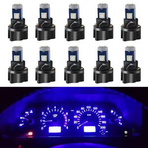 lot 8044 image: WLJH 10 Pack Blue Canbus T5 Led Bulb 2721 37 74 Wedge Lamp PC74 Twist Sockets Dash Dashboard Lights Instrument Panel Cluster Leds Replacement - Retail $13