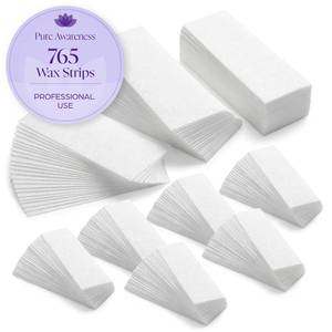 lot 8048 image: 765 Professional Wax Strips for Waxing Tear-Resistant Fabric Hair Removal Strips 225 Large &amp 540 Small Reusable for Warm Wax &amp Sugar Paste Face, Body &amp Intimate Areas - Retail $10