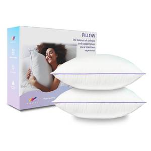 lot 8058 image: Wuuyuef 20x20 Pillow Inserts Set of 2, Hypoallergenic Soft Fluffy Decorative Throw Pillow Inserts with Purple Reinforced Edges, Machine Washable, for Sofa Couch, White - Retail $20