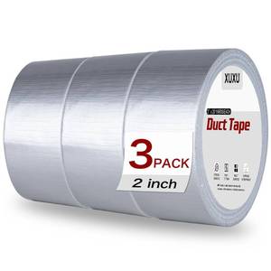 lot 8071 image: XUXU 3 Pack Duct Tape Heavy Duty Waterproof, Strong Adhesive Silver Duct Tape Bulk for Indoor Outdoor Repairs Tear by Hand, 60 Yards x 2 Inch Total - Retail $10