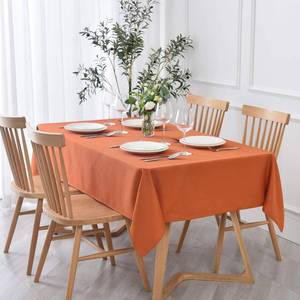 lot 8073 image: maxmill Textured Rectangle Tablecloth Water Resistant Wrinkle Free Spill-Proof, Soft Jacquard Table Cloth for Buffet Banquet Parties Event Holiday Dinner, Indoor and Outdoor Use, 60 x 84 Inch Rust - Retail $18