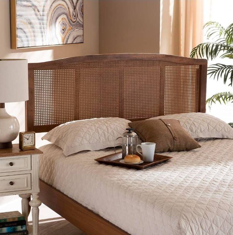 lot 73 image: Baxton Studio Marieke King Wood Headboard, 78.1-inch W x 0.8-inch D x 40.94-inch H, Ash Walnut - Retail $145