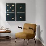 Ink+Ivy, Two Black Dominos Wall Art 2 Pieces Gel Coated Canvas, Easy Hang Setup, Modern Contemporary Design, Las Vegas Gaming Domino Tiles Painting Living Room Decor, Black/White, 18 x 36 x 1.5\" - Retail: $80