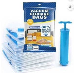 lot 12010 image: Vacuum Storage Bags, 11 Pieces, Assorted Sizes, 2 Packs