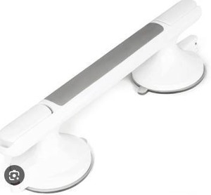 lot 12047 image: White Shower Grab Bars Safety Handle Set