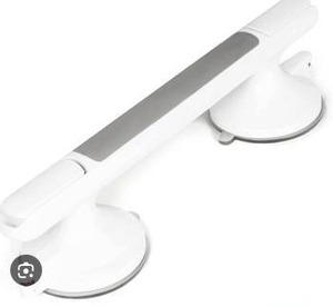 lot 12121 image: White Shower Grab Bars Safety Handle Set