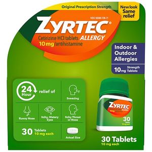 lot 12133 image: Zyrtec Allergy  Cetirizine Hydrochloride  TABLET, FILM COATED