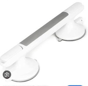 lot 12292 image: White Shower Grab Bars Safety Handle Set