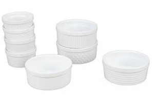 lot 12301 image: Bia Cordon Bleu Textured Ramekin And soufle Set, 8 Pieces, White