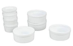 lot 12309 image: Bia Cordon Bleu Textured Ramekin And soufle Set, 8 Pieces, White